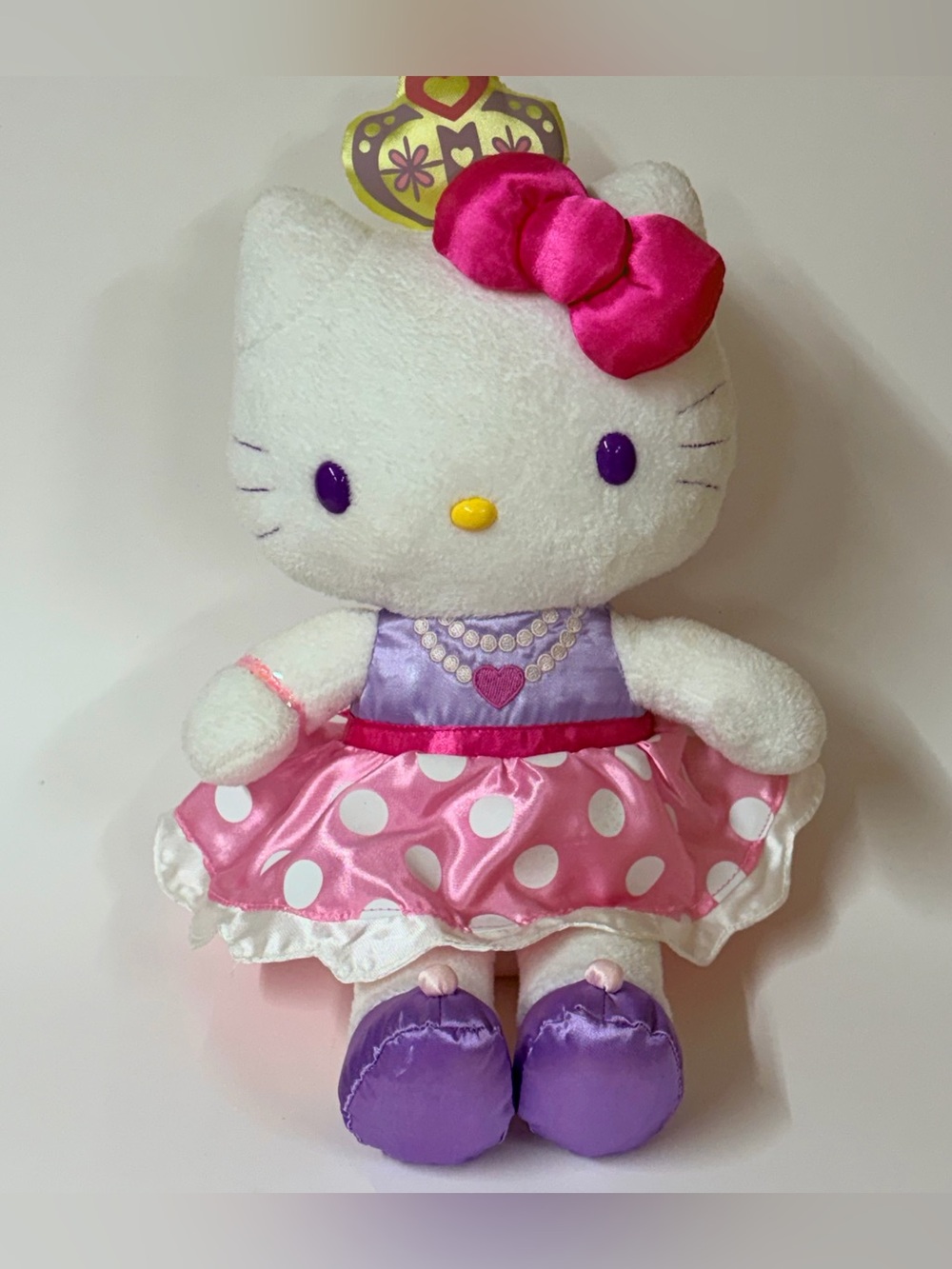 Hello Kitty Princess Plush Stuffed Animal Sanrio RARE Polka Dot Dress 2005 W/Tag